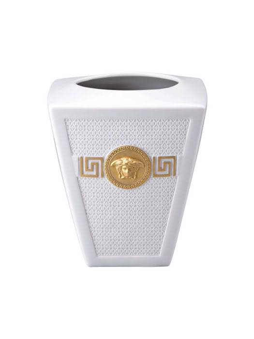 Bình hoa bằng sứ 15cm  Versace - White-gold 100112.26015