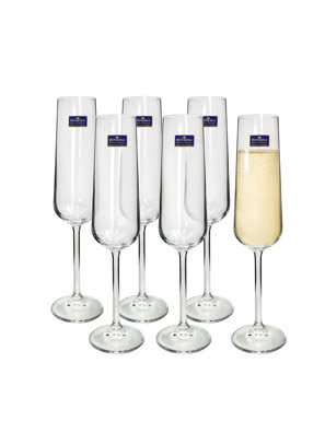 Bộ 6 ly rượu Champagne Globo - Bohemia Crystal