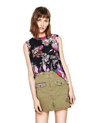 Áo sát nách nữ T-SHIRT size M NEGRO - 73T2WJ82000M