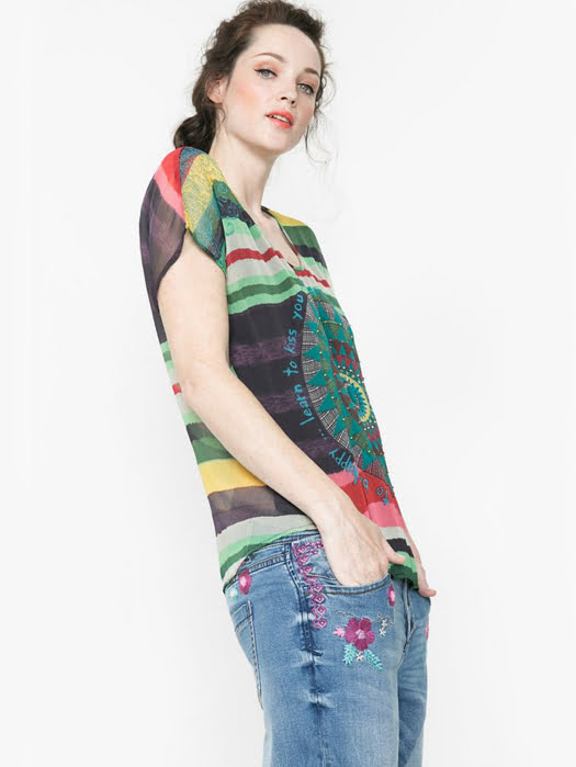 Áo cánh nữ ngắn tay Desigual size M - 61B23K55075M