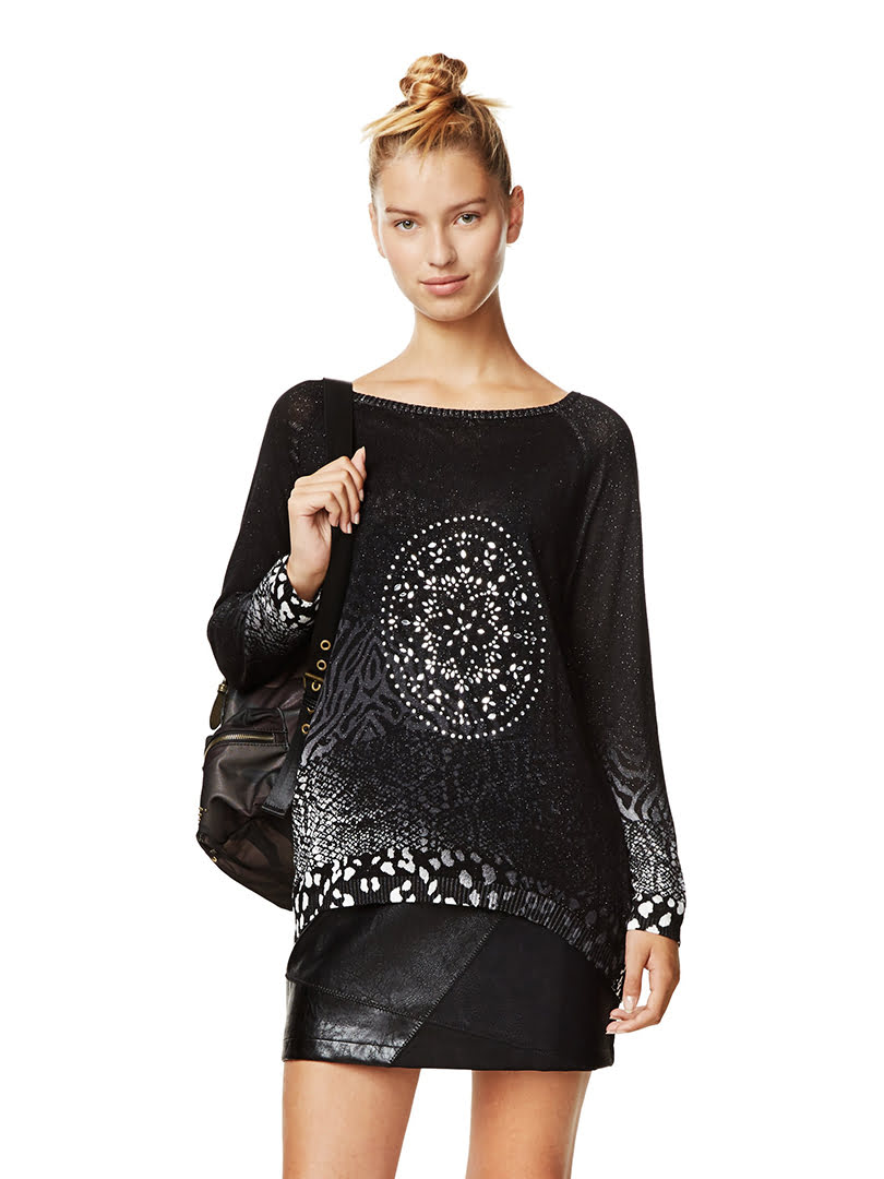 Áo dài tay nữ PULLOVER, Size S, NEGRO - 17WWJFB32000S