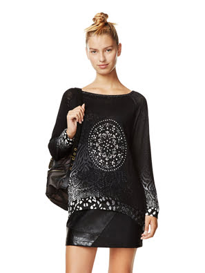 Áo dài tay nữ PULLOVER, Size S, NEGRO - 17WWJFB32000S