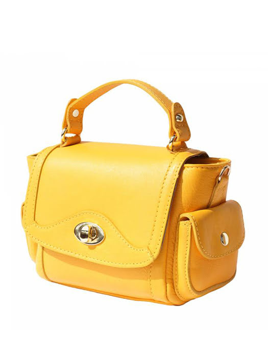 Túi xách da Ý Florence - 22x10x15cm màu vàng - 6142-Yellow
