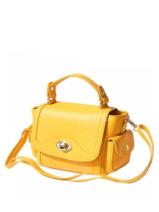 Túi xách da Ý Florence - 22x10x15cm màu vàng - 6142-Yellow