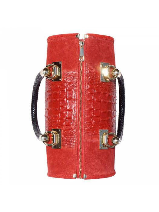 Túi xách da Ý Florence màu đỏ - 30x15x22 cm - 7002-Red