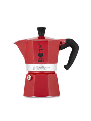 [MỚI] Bình pha cà phê Bialetti Moka màu đỏ 3 Cup - 990004942