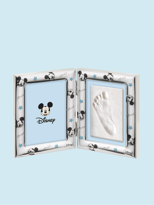 Đồ trang trí hình khung ảnh Chuột Mickey và tranh dấu chân bé mạ bạc hiệu VALENTI  - D4203LC