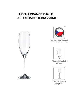 Bộ 6 ly champange pha lê Carduelis Bohemia 290ml