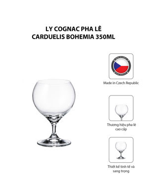 Bộ 6 ly cognac pha lê Carduelis Bohemia 350ml