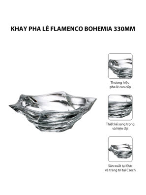 Khay pha lê Flamenco Bohemia 330mm