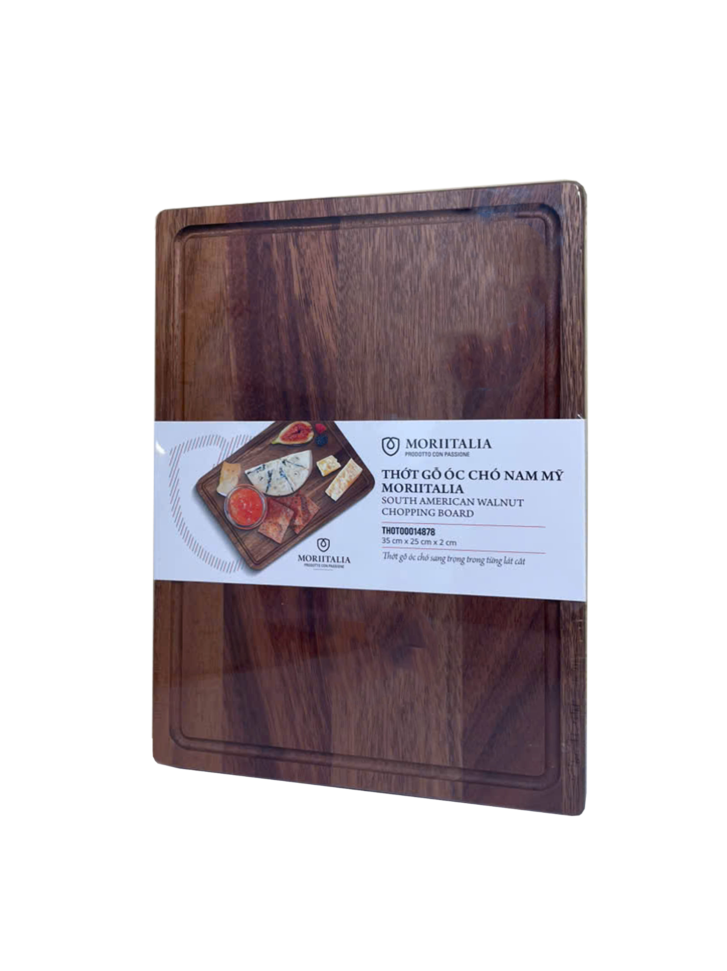 Thớt Gỗ Óc Chó Nam Mỹ Moriitalia (30 cm x 20 cm x 2 cm) - THOT00014885