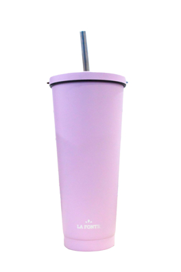 Ly giữ nhiệt kèm ống hút La Fonte màu hồng 710ml - 012508-PIN