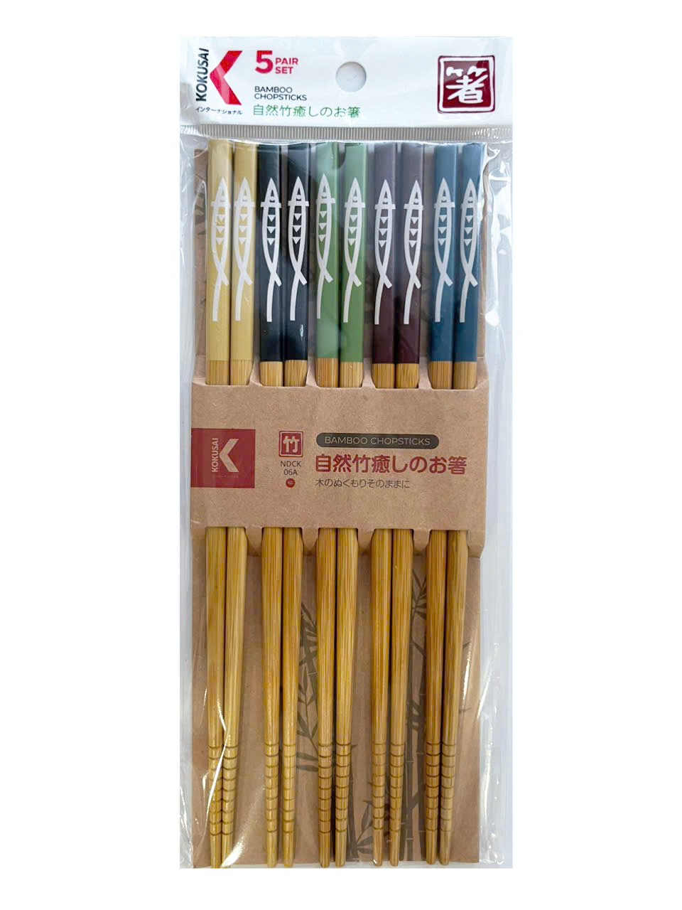 Đũa Tre Nhật Bản Vỉ 5 Đôi Kokusai 22.5cmx7.5mm NDCK-06A
