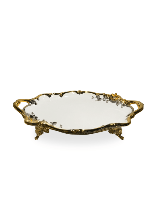 Khay Classic hoa mạ vàng 24K BC ST9617-1-BO