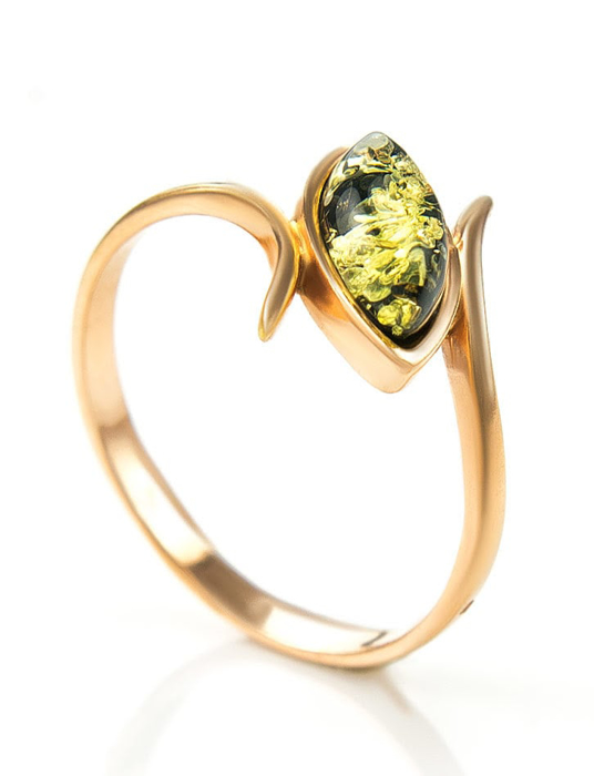 Nhẫn trang sức Amber Jewelry bạc 22K đính đá hổ phách thiên nhiên (Adagio 16.5) phủ vàng - 710006093