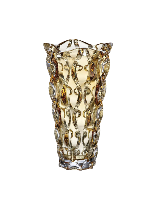 Bình hoa pha lê Samba màu hổ phách Bohemia 305mm