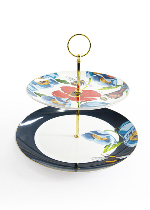 Khay bánh 2 tầng bằng sứ Moriitalia - 011402