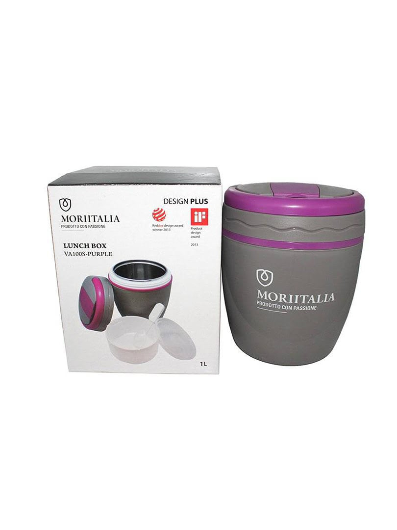 Hộp cơm giữ nhiệt Moriitalia 1 lít màu xám và tím - VA100S-P