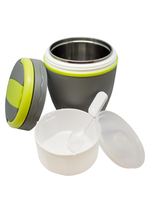 Hộp cơm giữ nhiệt Moriitalia 1 lít màu xám và xanh chuối - VA100S-G