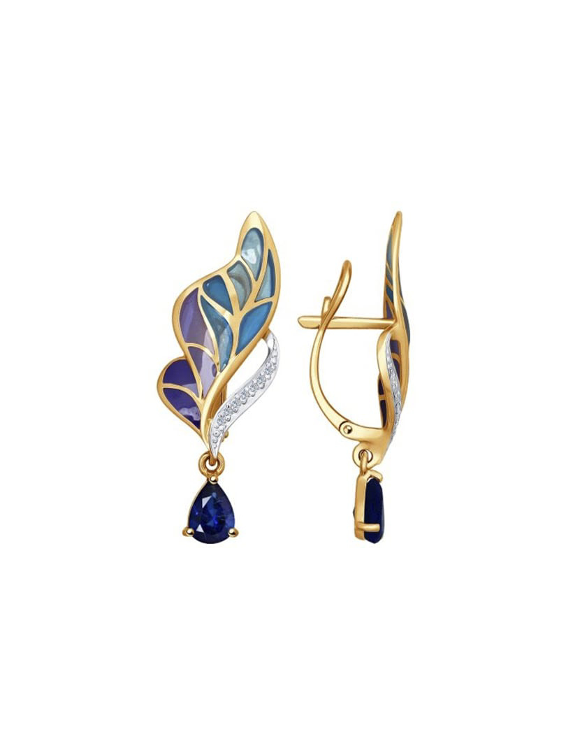 Bông tai vàng đính hoàng ngọc, hoàng ngọc London, ngọc trai, kim cương cz -6029013NO1710