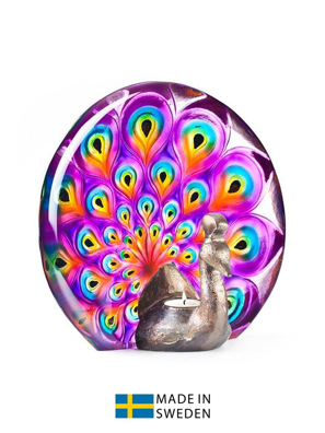 Vật trang trí hình con công bằng pha lê màu tím- 34135