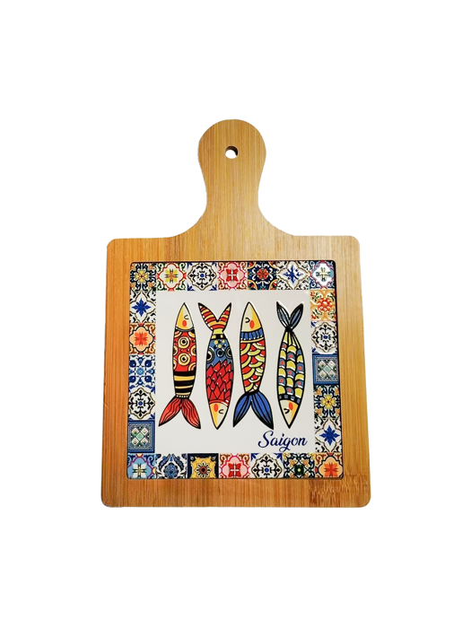 Thớt Tre Ceramic La Fonte Hoa Văn Ngư Phúc 18.5cm x 28.5cm - THOT00000383