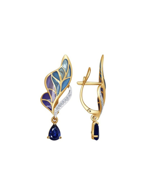 Bông tai vàng đính hoàng ngọc, hoàng ngọc London, ngọc trai, kim cương cz -6029013NO1710