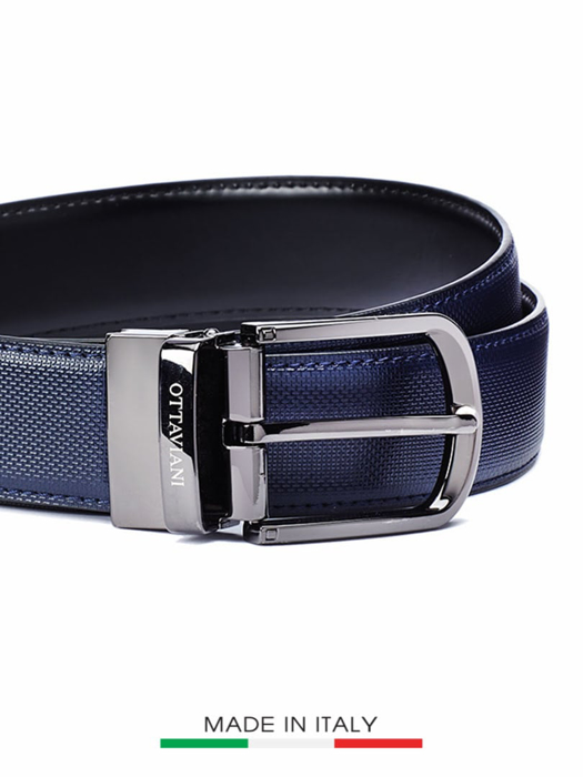 Thắt lưng da màu đen / xanh chất liệu da bò có thể đảo ngược , hàng mới 100%