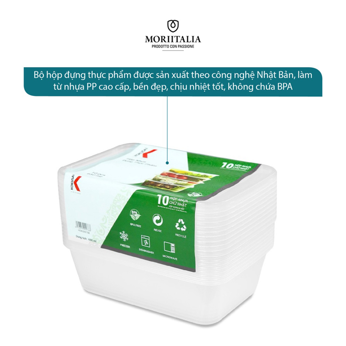 Hộp nhựa đựng thực phẩm Kokusai an toàn tiện lợi Moriitalia HDK009775