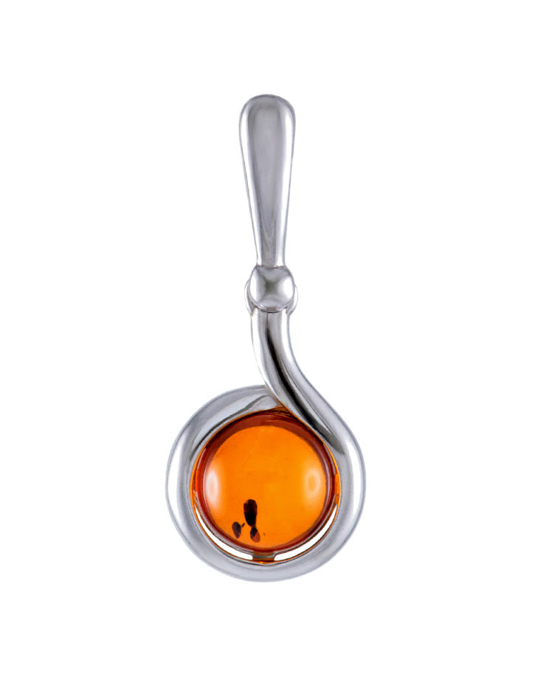 Mặt dây chuyền Amber Jewelry trang sức bạc 22K đính đá hổ phách thiên nhiên (Kotopez gosling) - 701707163