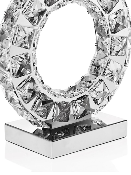 Đèn để bàn bằng thủy tinh hình chữ O lớn , Code:21510,size:  9,8- h 16,9inch  nhãn hiệu : OTTAVIAN-