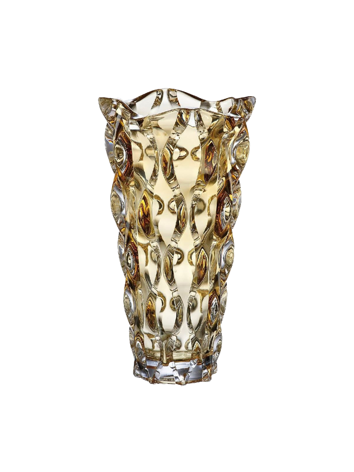 Bình hoa pha lê Samba màu hổ phách Bohemia 305mm