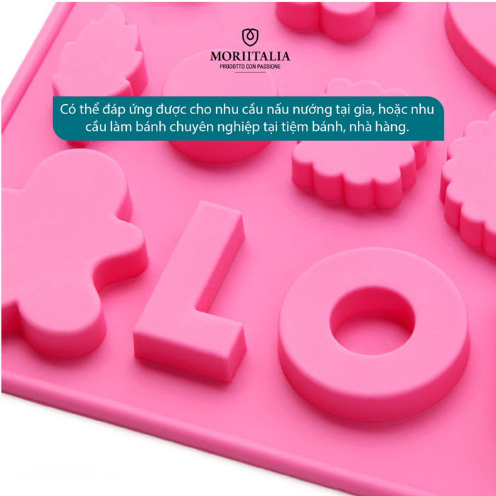 Khuôn bánh Silicon La Fonte tạo hình và chữ Moriitalia YY20399