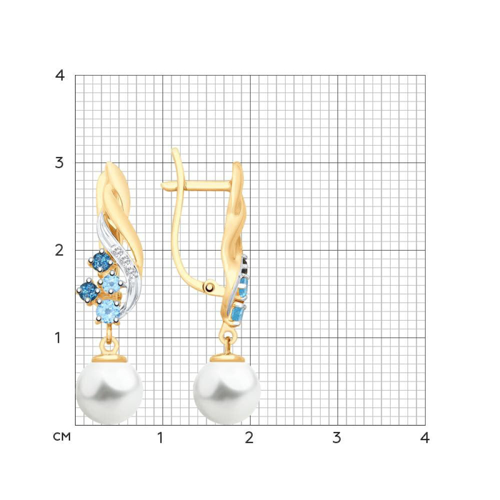 Bông tai vàng đính hoàng ngọc, hoàng ngọc London, ngọc trai, kim cương cz - 792091