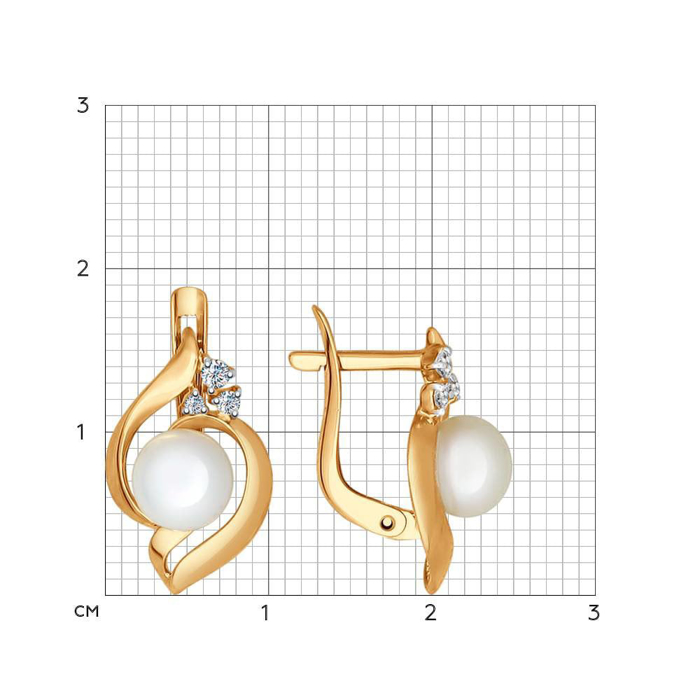 Bông tai vàng đính ngọc trai và kim cương zirconia - 792039