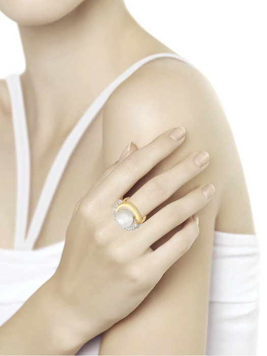 Nhẫn vàng 585 đính ngọc trai đá CZ 791047