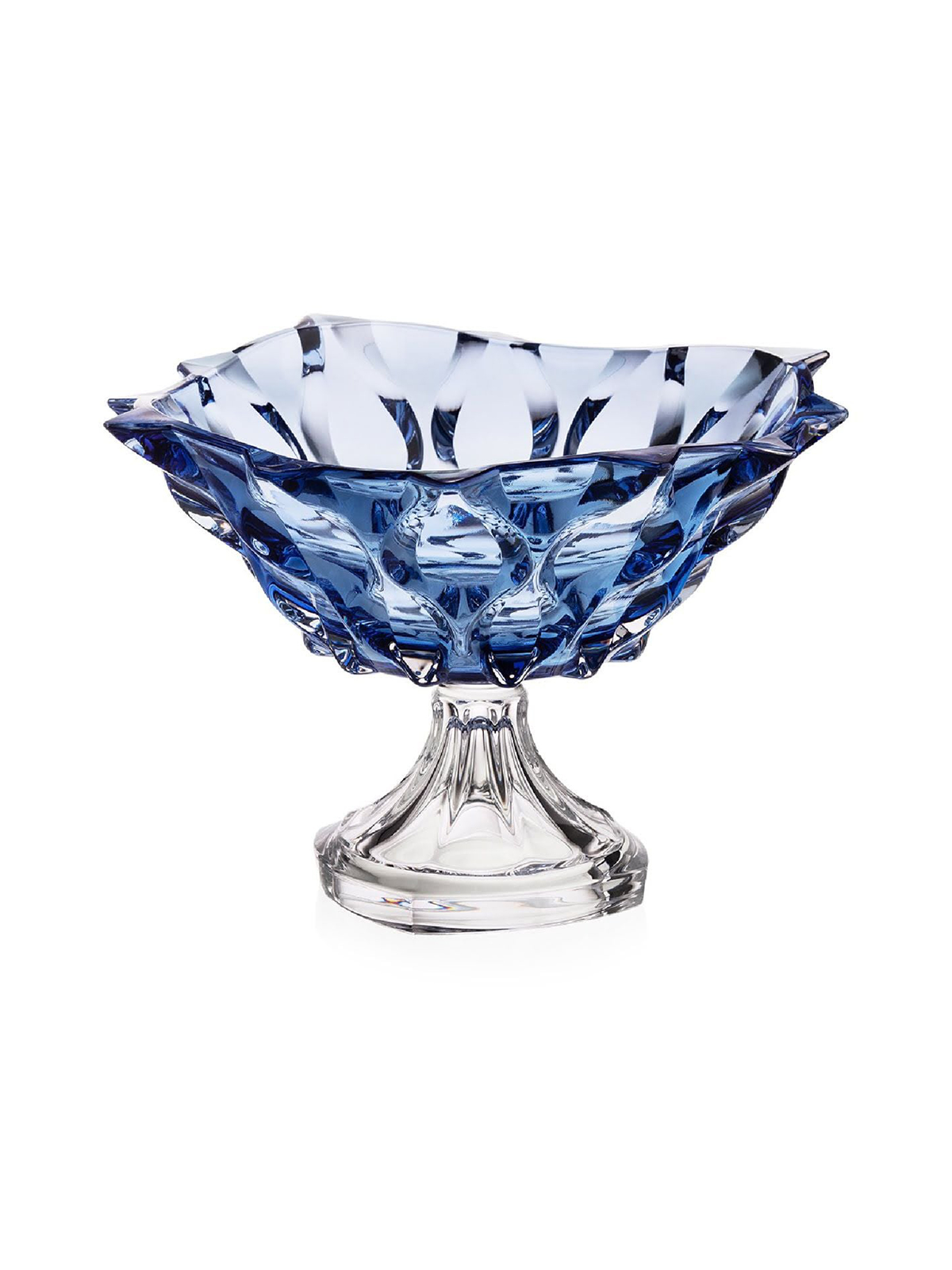 Khay pha lê có chân Samba màu xanh Bohemia 305mm