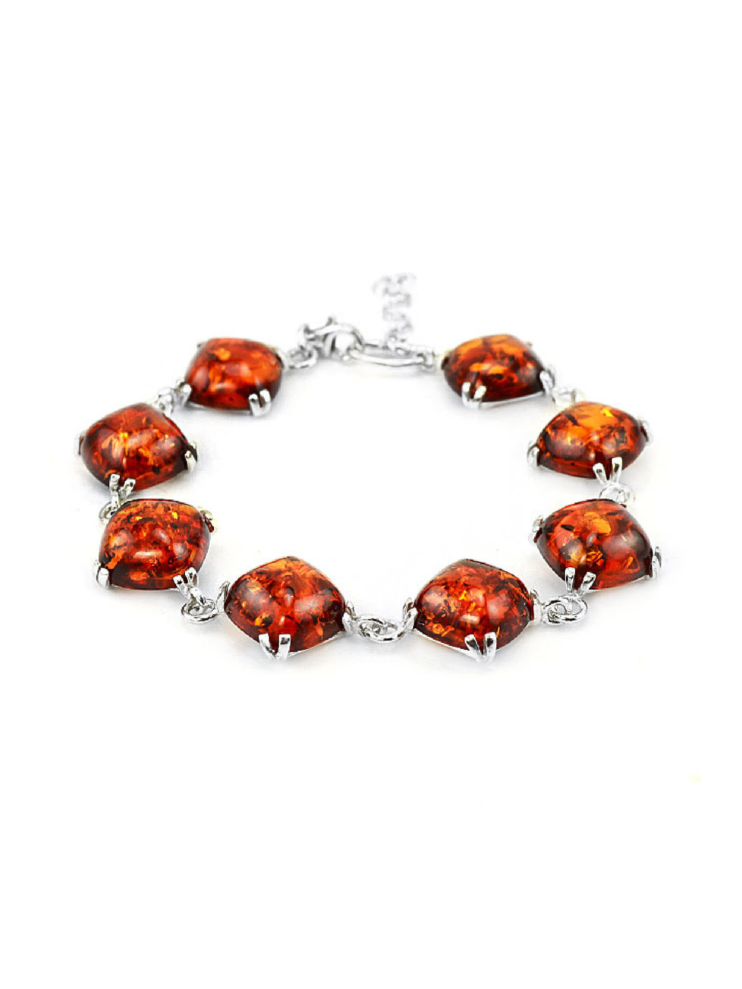 Vòng tay trang sức bằng bạc 22k, có đính hổ phách thiên nhiên - 5077208260