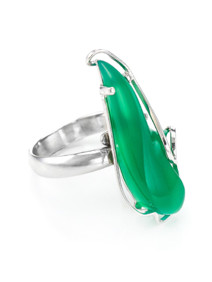 Mặt dây chuyền trang sức bằng bạc 22k, có đính hổ phách thiên nhiên - 710801091