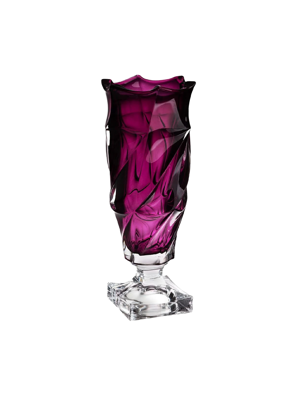 Bình hoa pha lê có chân Flamenco màu tím Bohemia 380mm - 593227