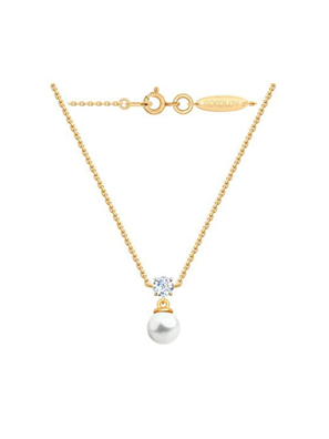 Dây chuyền vàng 585, có đính ngọc trai, cz - 797018