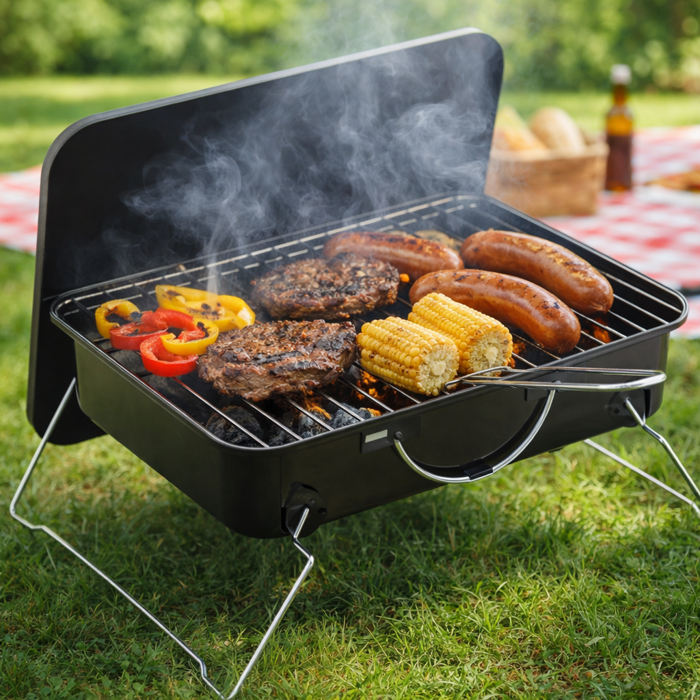 Bếp Than Di Động Có Nắp Kèm Vỉ Nướng La Fonte-015868