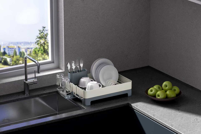 Kệ Úp Bát Đĩa Kèm Khay Thoát Nước La Fonte-015998