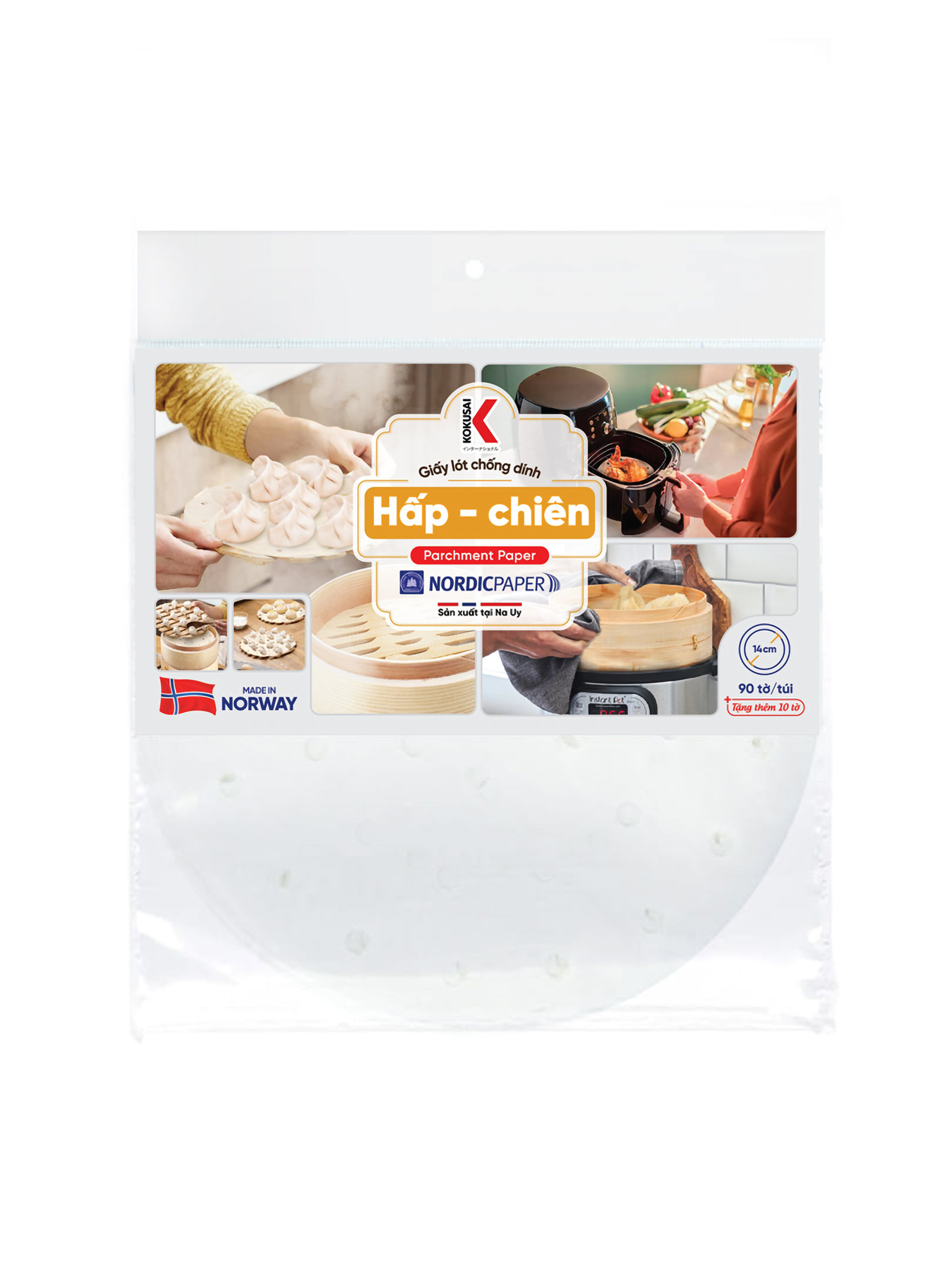 Giấy lót chống dính hấp chiên Kokusai đục lỗ 14 cm - GCDD00002721