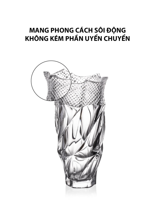 Bình hoa pha lê Flamenco Pyramid Bohemia 300mm