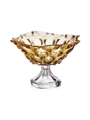 Khay pha lê có chân Samba màu hổ phách Bohemia 305mm - 584690