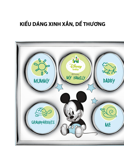Khung ảnh chuột Mickey,kích thước 26x22 mạ bạc hiệu VALENTI  - D1325LC