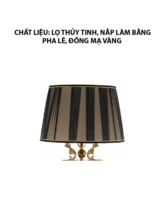 Đèn bàn bằng sứ, đồng và vải - LUME MANICI FOGLIE D.45 H102, kích thước D45 H1025, hiệu Caroline