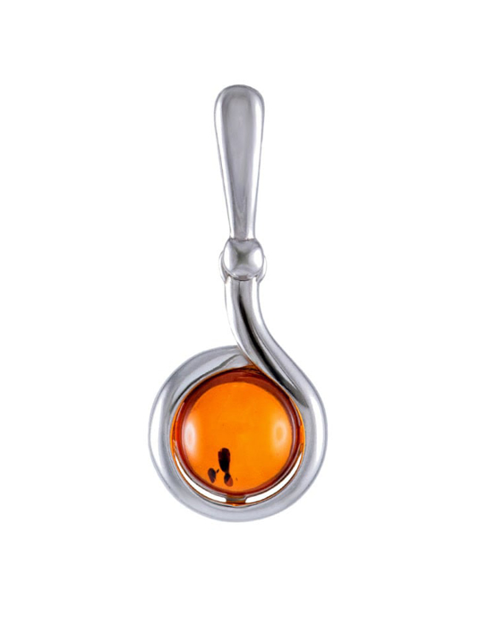 Mặt dây chuyền Amber Jewelry trang sức bạc 22K đính đá hổ phách thiên nhiên (Kotopez gosling) - 701707163