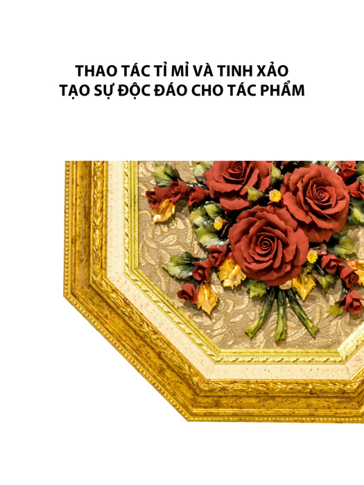 Khung tranh trang trí với hoa sứ đỏ lơn  Artre Casa ART.5637